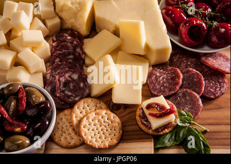 Partie italienne assiette de fromages Banque D'Images