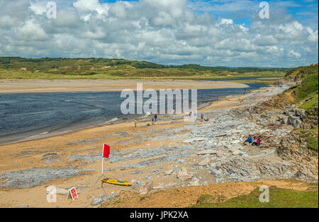 Embouchure de la rivière Ogmore, Nouvelle-Galles du Sud par la mer de Ogmore Banque D'Images