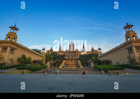 Museu Nacional d'Art de Catalunya, le musée national d'art visuel Catalan situé à Barcelone, Catalogne, Espagne. Situé sur la colline de Montjuïc. Banque D'Images