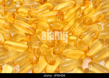 Gros tas de supplément d'huile de poisson omega 3 capsules de gel Banque D'Images