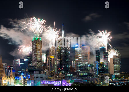 New Year's Eve Melbourne Banque D'Images