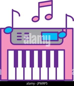 Console avec des notes de synthé Illustration de Vecteur