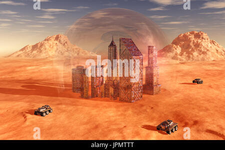 La colonisation de terraformation de Mars & Banque D'Images