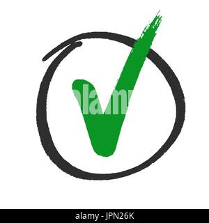 Voter ou approuvé coche hand drawn, vecteur. Illustration de Vecteur