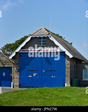 Le Quartier général du Service de sauvetage volontaire Boulmer. Boulmer, Northumberland, Royaume-Uni, Europe. Banque D'Images