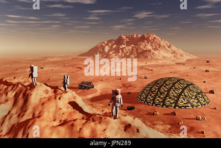 La colonisation de terraformation de Mars & Banque D'Images