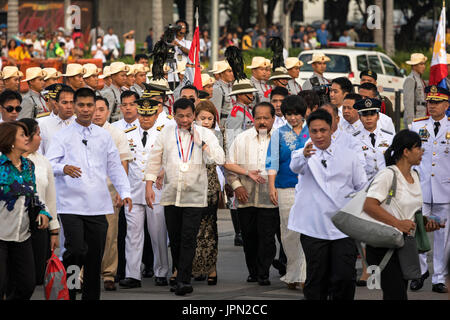 Président de foule Duterte lors d'une cérémonie à Rizal Park, Manille, Philippines Banque D'Images