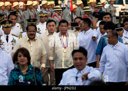 Président de foule Duterte lors d'une cérémonie à Rizal Park, Manille, Philippines Banque D'Images