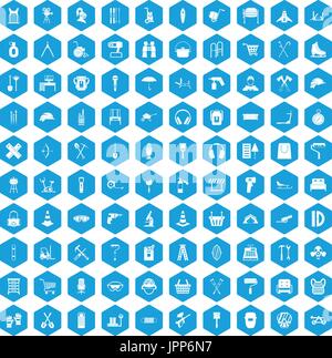 Costume Bleu 100 icons set Illustration de Vecteur