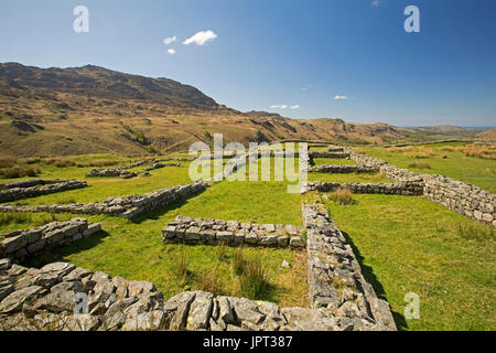 Ruines du fort romain à Hard Knott pass, Lake District, Cumbria, Angleterre Banque D'Images