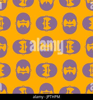 Salon de coiffure tendance. Ornement barbu. Ornement de tête hipper texture barbe. Illustration de Vecteur