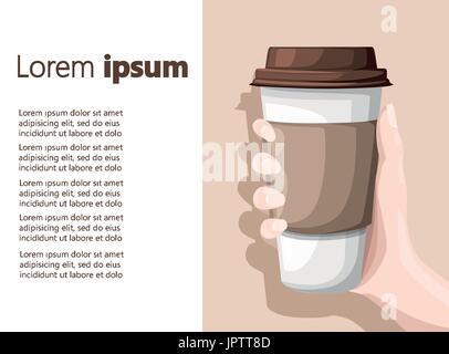 Icône représentant une tasse de café en papier isolé sur fond. Tasse à café en plastique avec du café chaud dans un style plat vector illustration Illustration de Vecteur