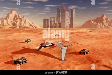 La colonisation de terraformation de Mars & Banque D'Images