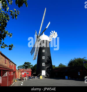 Dobsons Moulin, Burgh le Marsh village, Lincolnshire, Angleterre, RU Banque D'Images