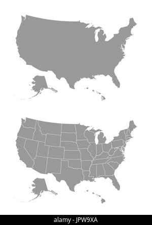 Carte vectorielle des États-Unis d'Amérique Illustration de Vecteur