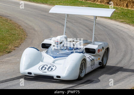 1966 Chaparral-Chevrolet 2e pilote Can-Am avec Jim Hall Jr au Goodwood Festival of Speed 2017, Sussex, UK. Banque D'Images