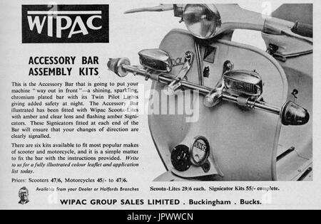 Wipec-accessoires scooter annonce magazine Mars 1962 Banque D'Images