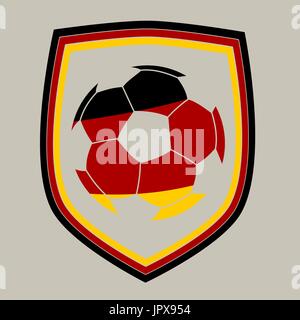 Illustration d'un label allemand soccer ball Illustration de Vecteur