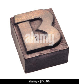 Lettre B en bois détaillées ; - toutes les images superposées à la Banque D'Images