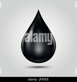 Goutte d'huile noir isolé sur fond gris clair. utile pour l'essence ou d'huile de pétrole icône. vector illustration. Illustration de Vecteur
