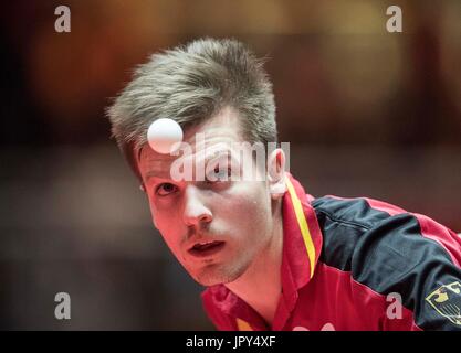 Düsseldorf, Deutschland. 31 mai, 2017. Ricardo WALTHER (GER), l'Aktion Einzel Herren, hommes seul, 1.Runde (meilleur128), am 31.05.2017 Weltmeisterschaften 2017 Tischtennis à Duesseldorf/ Deutschland vom 29.05. - 05.06.2017 | Verwendung weltweit Credit : dpa/Alamy Live News Banque D'Images