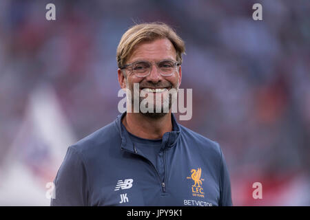 Munich, Allemagne. 2 Août, 2017. Jurgen Klopp (Liverpool) Football/soccer : Audi Cup 2017 match final entre Liverpool FC 1(4-5)1 Atletico de Madrid à l'Allianz Arena de Munich, Allemagne . Credit : Maurizio Borsari/AFLO/Alamy Live News Banque D'Images