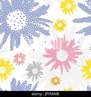 Abstract floral seamless pattern. Fleurs en pointillé vecteur de texture. Illustration de Vecteur