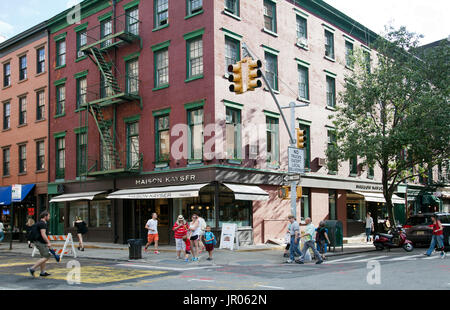 Coin des rues Bleecker et Christopher à Greenwich Village à New York - USA Banque D'Images