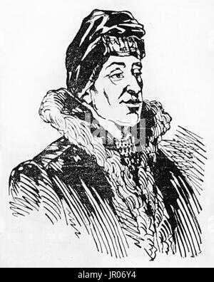 Ancien portrait gravé de Jean Sans Peur (1371 - 1419), Duc de Bourgogne. Par auteur non identifié, publié le Magasin Pittoresque, Paris, 1833. Banque D'Images