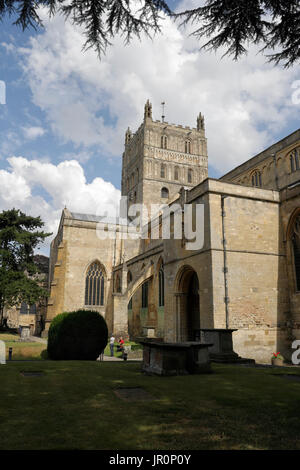 Abbaye de Tewkesbury dans Gloucestershire England UK Banque D'Images