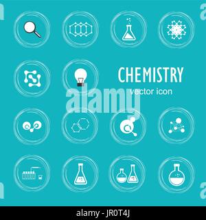 Set vector icons en chimie Illustration de Vecteur