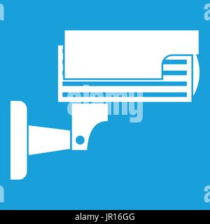 L'icône de caméra de surveillance white Illustration de Vecteur
