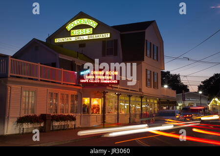 Le magasin de bonbons et la verge d'luncheonette, 2 Railroad Ave, York Beach, ME 03910 Banque D'Images