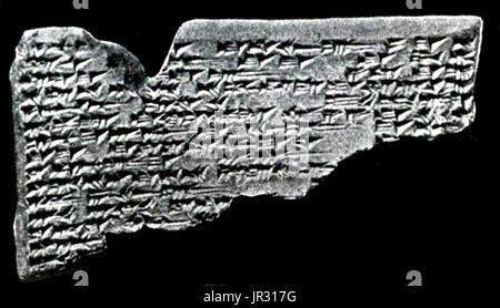 L'Amarna tablets sont une archive, écrit sur des tablettes d'argile, comprenant surtout de la correspondance diplomatique entre l'administration égyptienne et ses représentants en Canaan et Amurru sous le Nouvel Empire. Les lettres d'Amarna sont inhabituelles à la recherche Égyptologiques, parce qu'ils sont pour la plupart écrits en akkadien cunéiforme, le système d'écriture de l'ancienne Mésopotamie, plutôt que celle de l'Égypte ancienne. La correspondance écrite s'étend sur une période d'au plus trente ans. Les lettres d'Amarna sont d'une grande importance pour les études bibliques, ainsi que la linguistique sémitique, puisqu'ils faire la lumière sur les Banque D'Images