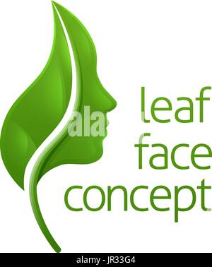 Concept feuille face Illustration de Vecteur