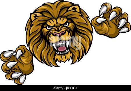 Sports Animaux Lion Mascot Illustration de Vecteur