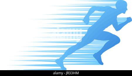 Silhouette Runner ou la course Sprint Concept Illustration de Vecteur