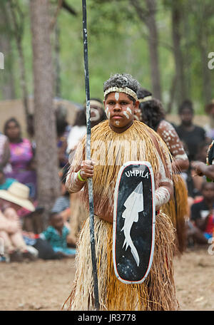 Le port d'un interprète à l'écran Festival de danse autochtones Laura, Cape York, Far North Queensland, Australie, Queensland, FNQ Banque D'Images