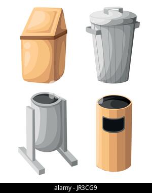 L'icône corbeille à déchets isolés. Vector illustration. Télévision style.corbeille à papier. Poubelle poubelle..Garbage basket.Corbeille.nettoyer Katandra Est. Illustration de Vecteur