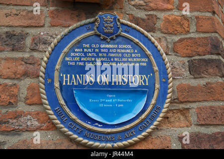 L'ancienne école de grammaire qui est maintenant un musée à Kingston Upon Hull Banque D'Images