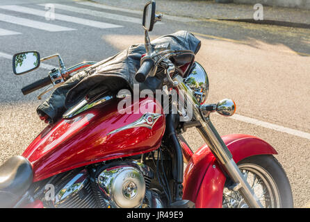 Trento, 22 juillet 2017 : Show classic american motos. Détails des pièces de moto. Effet filtre vintage Banque D'Images