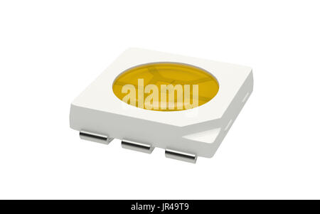 Rendu 3D réaliste de smd led diode sur fond blanc avec clipping path Banque D'Images