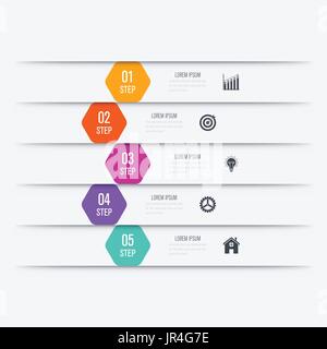 Vector illustration infographie cinq options Illustration de Vecteur