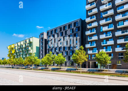 Appartement moderne dans le quartier de maisons Orestad à Copenhague Danemark Banque D'Images