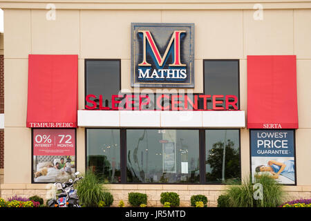 Centre du sommeil de devanture Mathis matelas vente à Oklahoma City, Oklahoma, USA. Banque D'Images