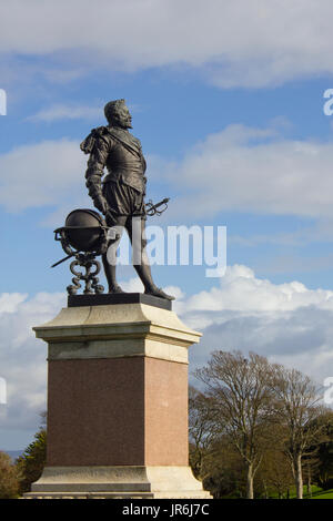 Statue de Sir Francis Drake sur Plymouth Hoe, Devon, England, UK Banque D'Images