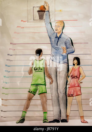 Alton, Illinois, USA. 06Th Aug, 2017. Détail d'une exposition sur Robert Wardlow, l'homme le plus grand du monde à 8'11'', à l'Alton Musée d'histoire et d'Art. Né en 1918 à Alton, Wardlow était un géant de l'hypophyse qui, à l'âge de neuf ans, était déjà 6 pieds 2. Il a brièvement rejoint le cirque Ringling Bros Circus, et il a été un ambassadeur de bonne volonté pour l'International Shoe Company wihich lui a fourni sa taille 37 chaussures, mais sa taille à l'origine de nombreux problèmes médicaux et il est mort en 1940 d'une infection causée par une ampoule sur son pied. Crédit : Brian Cahn/ZUMA/Alamy Fil Live News Banque D'Images