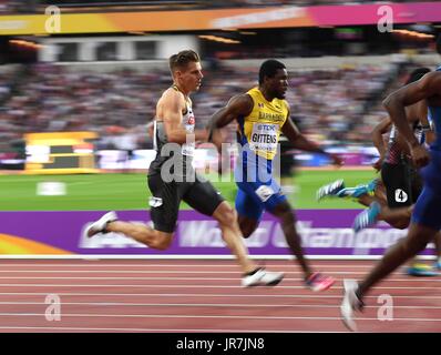 Stratford, au Royaume-Uni. 4e août, 2017. Julian Reus (GER) au 100 m. Championnats du monde d'athlétisme de l'IAAF. Stade olympique de Londres. Queen Elizabeth Olympic Park. Stratford. Londres. UK. Le 04/08/2017. Credit : Sport en images/Alamy Live News Banque D'Images