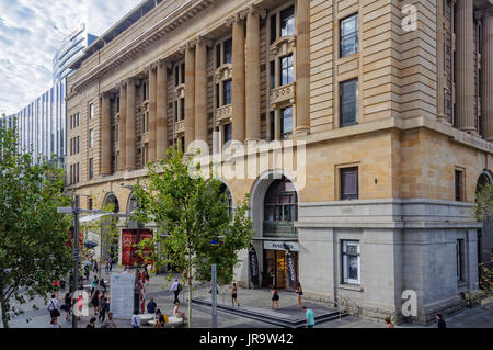 Murray Street Mall côté du vieux bureau de Poste Général - Perth, WA, Australie Banque D'Images