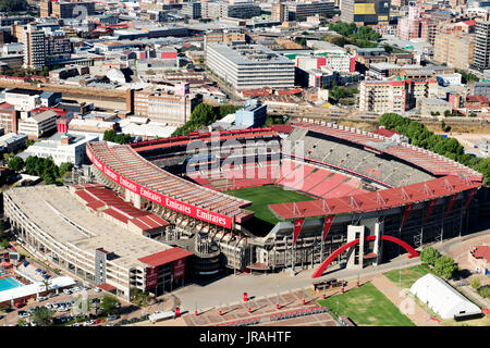 JOHANNESBURG, AFRIQUE DU SUD - 24 septembre 2016 : Vue aérienne de la compagnie aérienne Emirates Park Banque D'Images